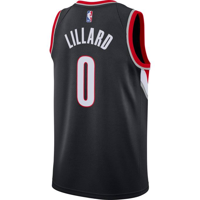 NBA 0F6D1711 camiseta portland trail blazers damian lillard nike swingman negro
