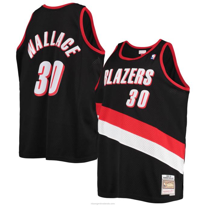 NBA 0F6D2031 portland trail blazers rasheed wallace negro grande y alto hardwood classics swingman jersey