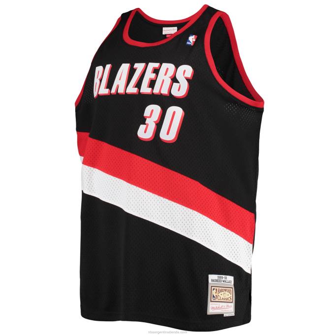 NBA 0F6D2031 portland trail blazers rasheed wallace negro grande y alto hardwood classics swingman jersey