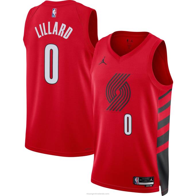 NBA 0F6D205 portland trail blazers damian lillard jordan marca rojo swingman jersey