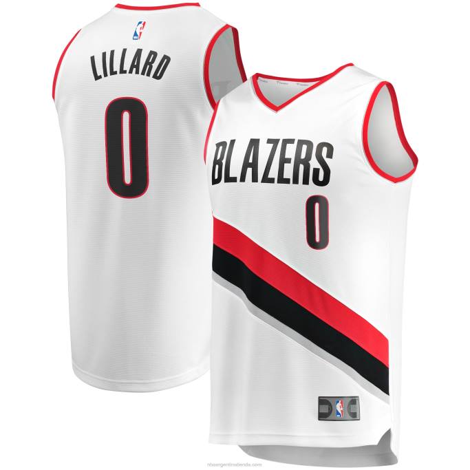 NBA 0F6D315 camiseta replica fast break blanca de damian lillard de los portland trail blazers