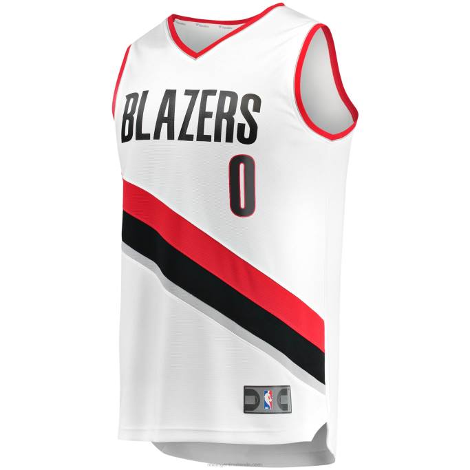 NBA 0F6D315 camiseta replica fast break blanca de damian lillard de los portland trail blazers