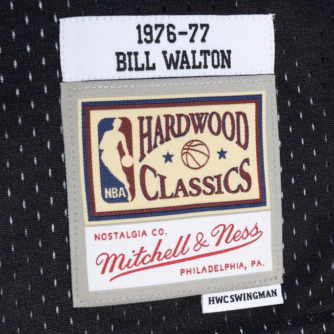NBA 0F6D3608 jersey portland trail blazers bill walton rojo/negro hardwood classics 1976-77 split swingman