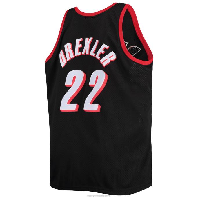 NBA 0F6D3859 portland trail blazers clyde drexler negro grande y alto clásico de madera dura swingman jersey