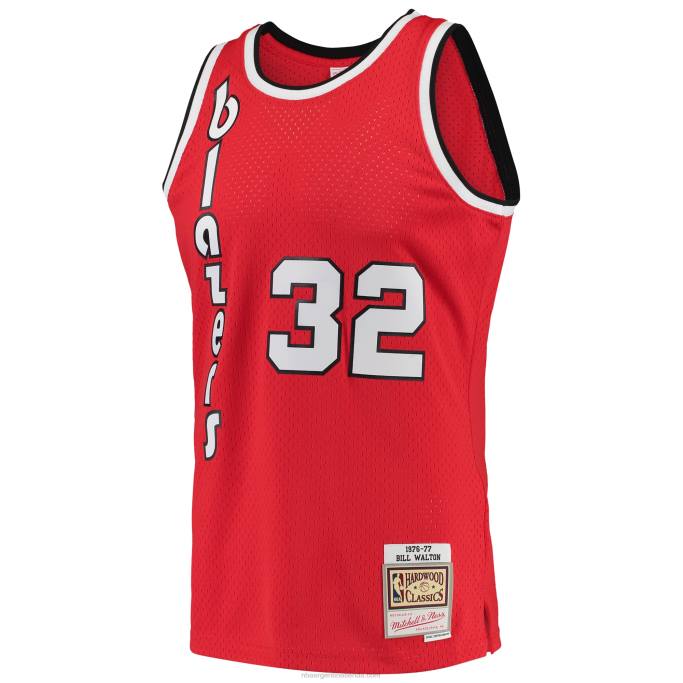 NBA 0F6D4085 portland trail blazers bill walton rojo 1976-77 hardwood classics swingman player jersey