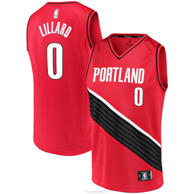 NBA 0F6D4099 réplica de jersey rojo fast break de los portland trail blazers de damian lillard