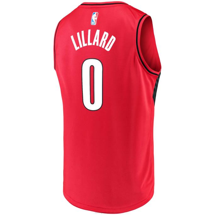 NBA 0F6D4099 réplica de jersey rojo fast break de los portland trail blazers de damian lillard