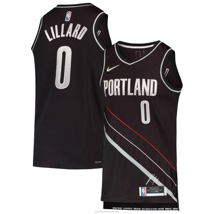 NBA 0F6D4381 portland trail blazers damian lillard black select series novato del año camiseta del equipo swingman