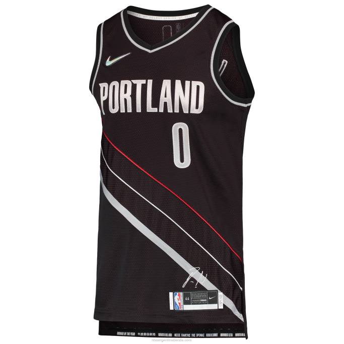 NBA 0F6D4381 portland trail blazers damian lillard black select series novato del año camiseta del equipo swingman