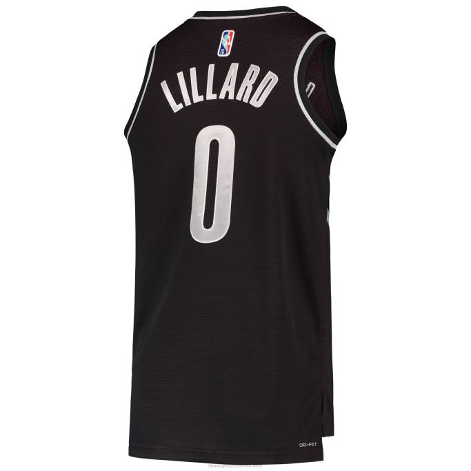 NBA 0F6D4381 portland trail blazers damian lillard black select series novato del año camiseta del equipo swingman
