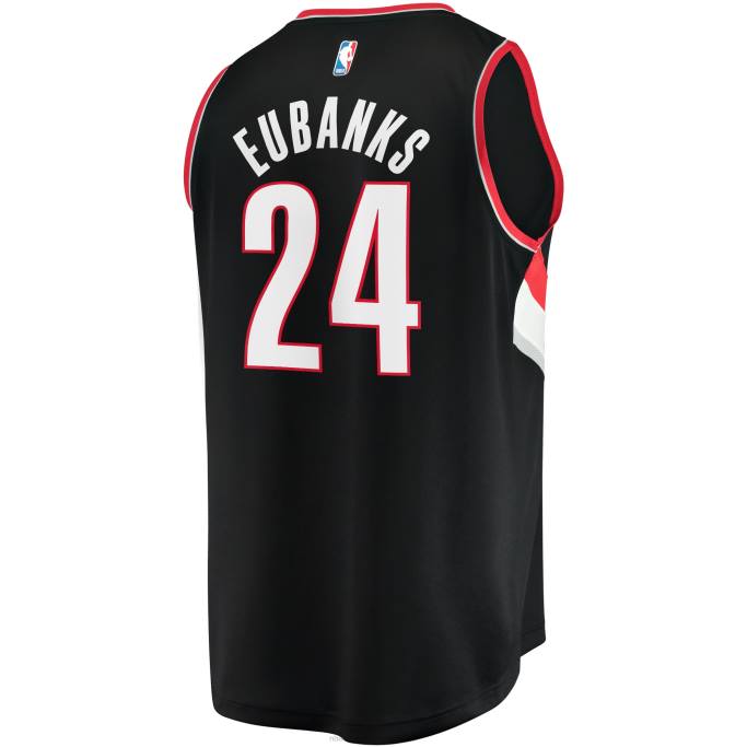 NBA 0F6D4906 Portland Trail Blazers Drawn Eubanks Réplica de camiseta de jugador negra Fast Break - Icon