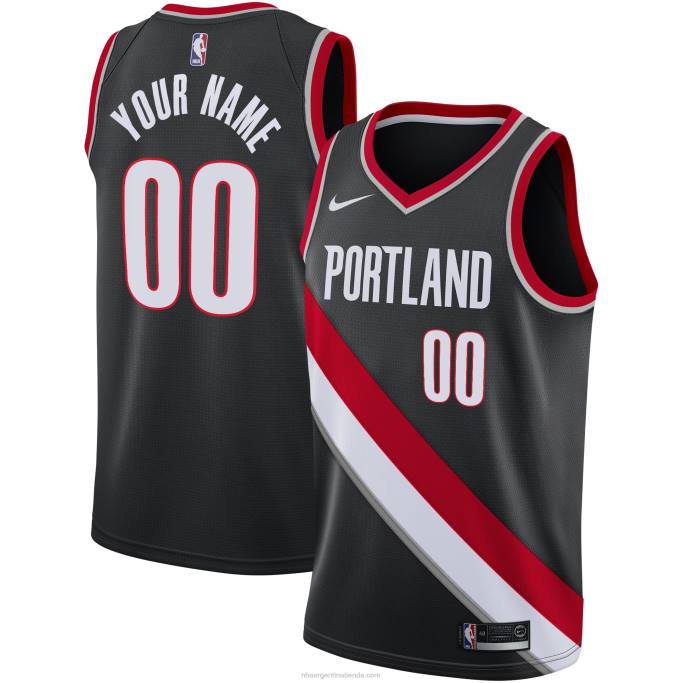 NBA 0F6D5523 portland trail blazers nike swingman negro personalizado jersey