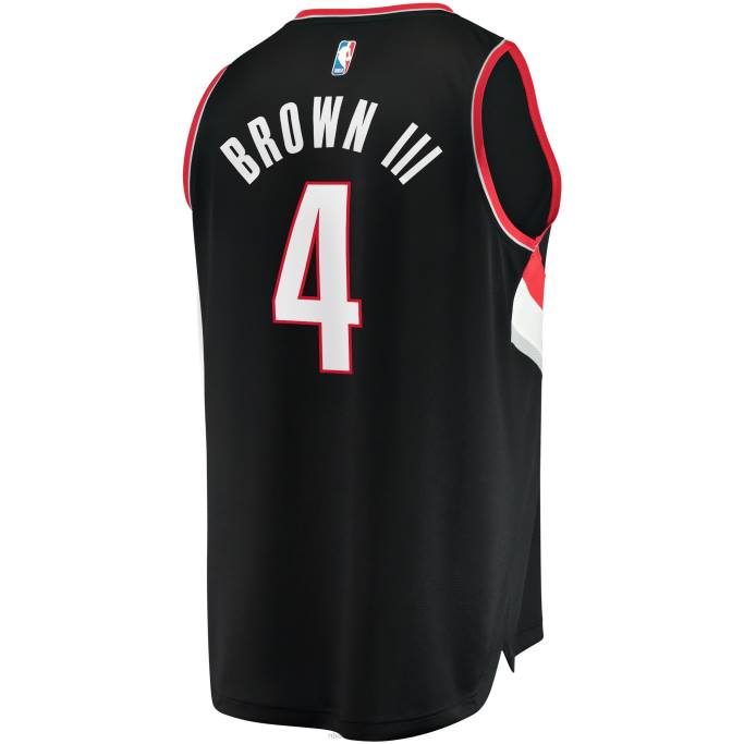 NBA 0F6D6151 réplica de jersey de portland trail blazers greg brown iii negro fast break