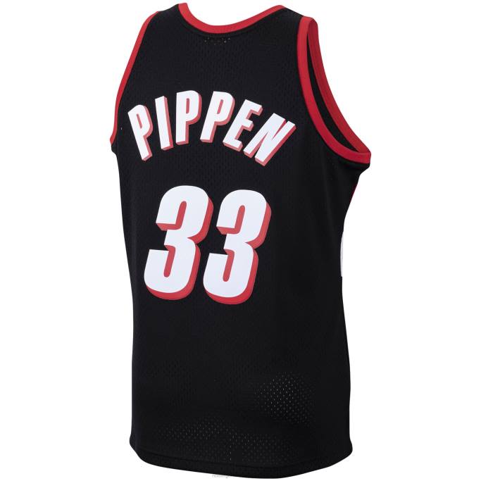 NBA 0F6D6338 camiseta portland trail blazers scottie pippen negro 1999-00 hardwood classics swingman