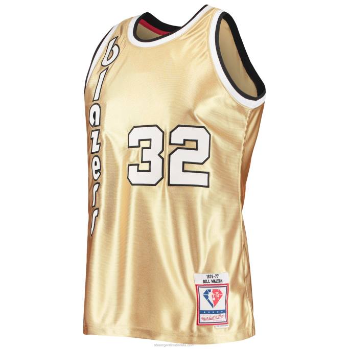 NBA 0F6D6411 portland trail blazers bill walton oro 75 aniversario 1976-77 hardwood classics swingman jersey