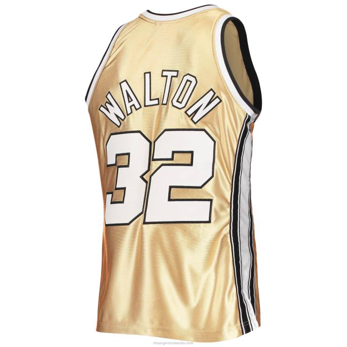 NBA 0F6D6411 portland trail blazers bill walton oro 75 aniversario 1976-77 hardwood classics swingman jersey