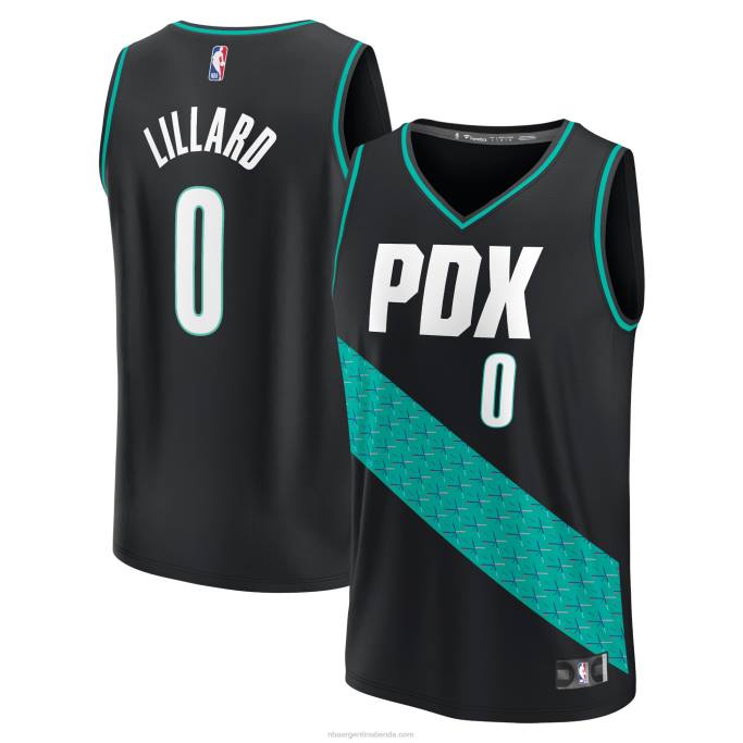 NBA 0F6D74 camiseta portland trail blazers damian lillard negro fastbreak