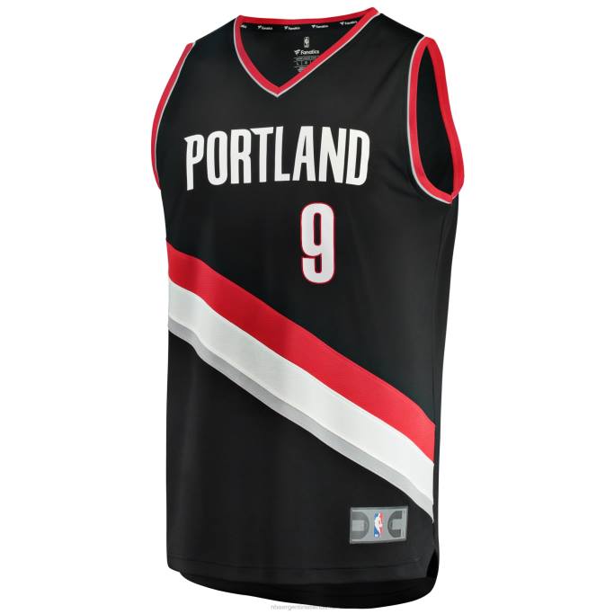 NBA 0F6D8224 jersey réplica de jersey de portland trail blazers jerami grant negro fast break
