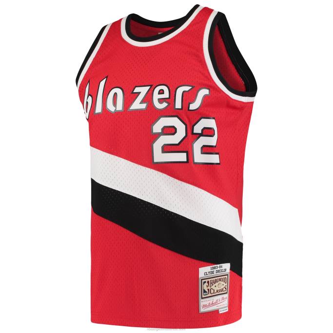NBA 0F6D8615 portland trail blazers clyde drexler mitchell & ness rojo hardwood classics 1983-84 jersey swingman
