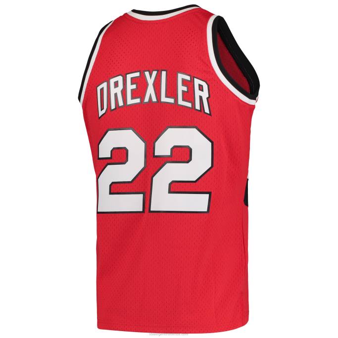 NBA 0F6D8615 portland trail blazers clyde drexler mitchell & ness rojo hardwood classics 1983-84 jersey swingman