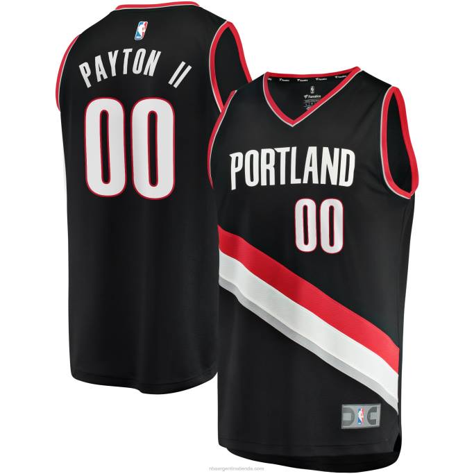 NBA 0F6D8733 camiseta réplica de portland trail blazers gary payton ii negro fast break