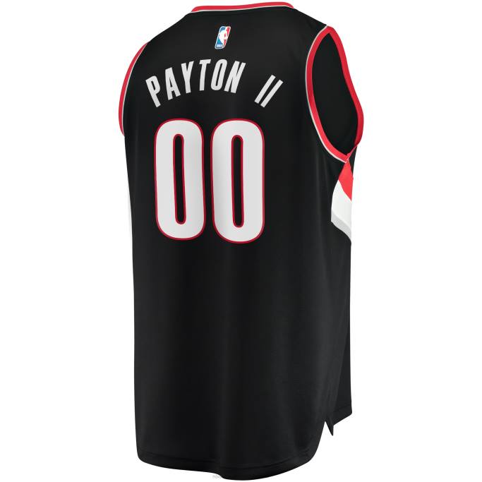 NBA 0F6D8733 camiseta réplica de portland trail blazers gary payton ii negro fast break