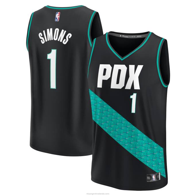 NBA 0F6D950 jersey portland trail blazers anfernee simons negro fastbreak