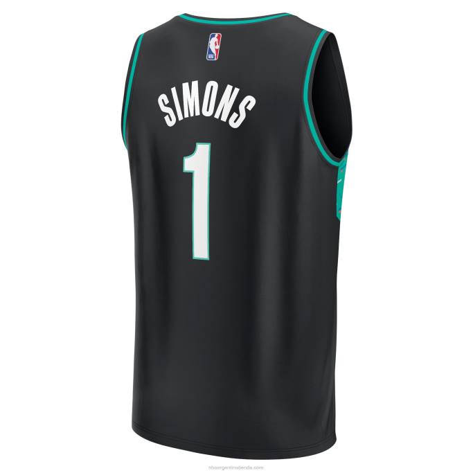 NBA 0F6D950 jersey portland trail blazers anfernee simons negro fastbreak