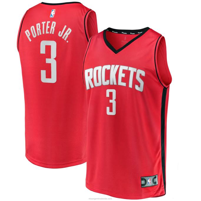 NBA 0F6D1270 houston cohetes kevin porter jr. réplica de maillot rojo fast break