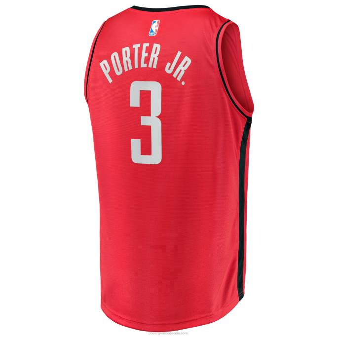 NBA 0F6D1270 houston cohetes kevin porter jr. réplica de maillot rojo fast break