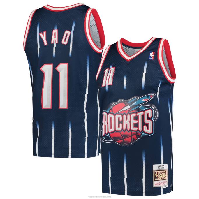 NBA 0F6D147 houston cohetes yao ming mitchell & ness azul marino hardwood classics swingman jersey