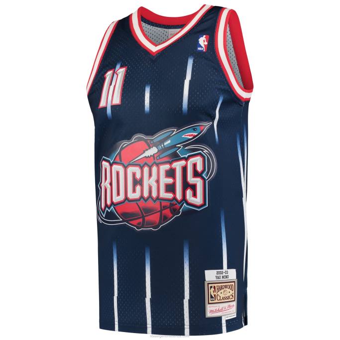 NBA 0F6D147 houston cohetes yao ming mitchell & ness azul marino hardwood classics swingman jersey