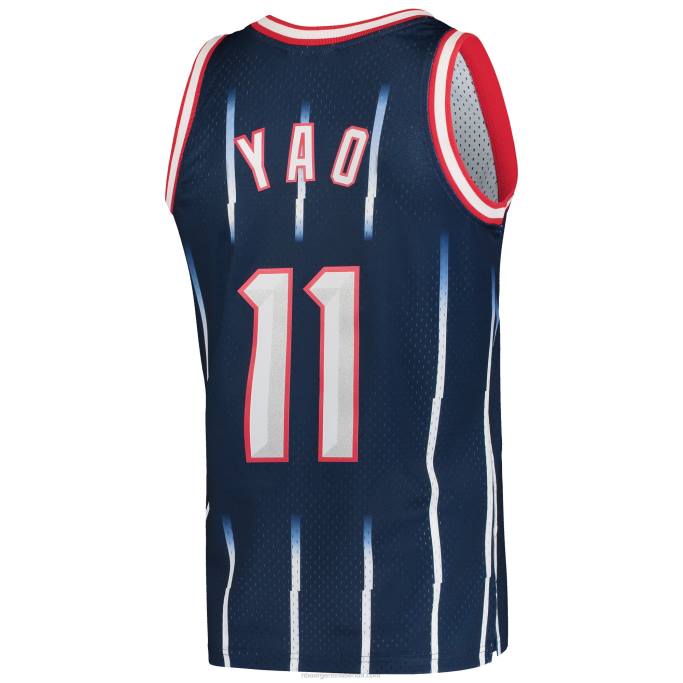 NBA 0F6D147 houston cohetes yao ming mitchell & ness azul marino hardwood classics swingman jersey