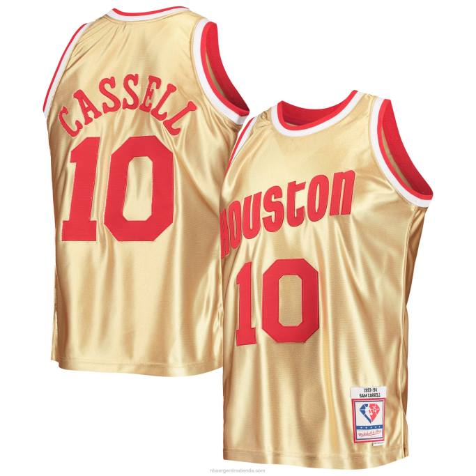 NBA 0F6D6931 houston cohetes sam cassell oro 75 aniversario 1993-94 hardwood classics swingman jersey
