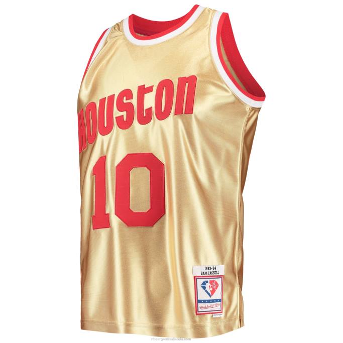 NBA 0F6D6931 houston cohetes sam cassell oro 75 aniversario 1993-94 hardwood classics swingman jersey