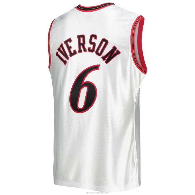 NBA 0F6D3115 conferencia del este allen iverson white hardwood classics juego auténtico jersey