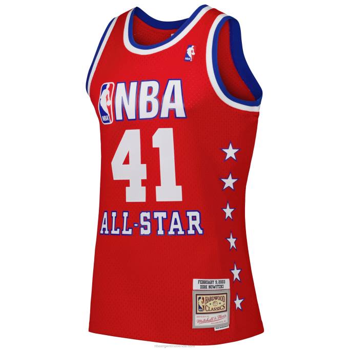NBA 0F6D458 conferencia occidental dirk nowitzki mitchell & ness rojo 2003 all star game swingman jersey