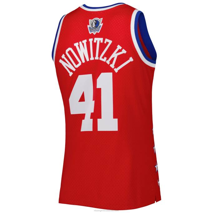 NBA 0F6D458 conferencia occidental dirk nowitzki mitchell & ness rojo 2003 all star game swingman jersey
