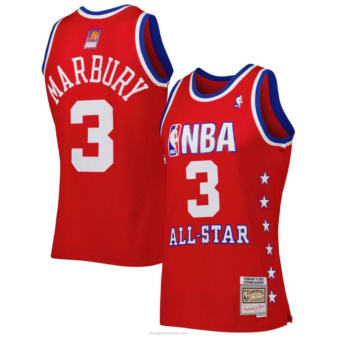 NBA 0F6D4794 conferencia occidental stephon marbury mitchell & ness rojo 2003 all star game swingman jersey