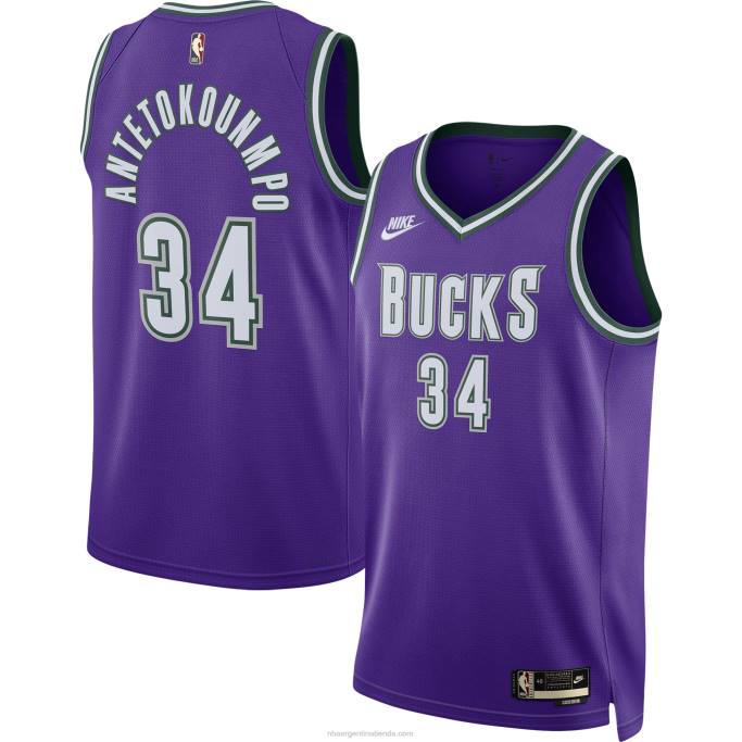 NBA 0F6D1314 milwaukee bucks giannis antetokounmpo nike púrpura swingman camiseta