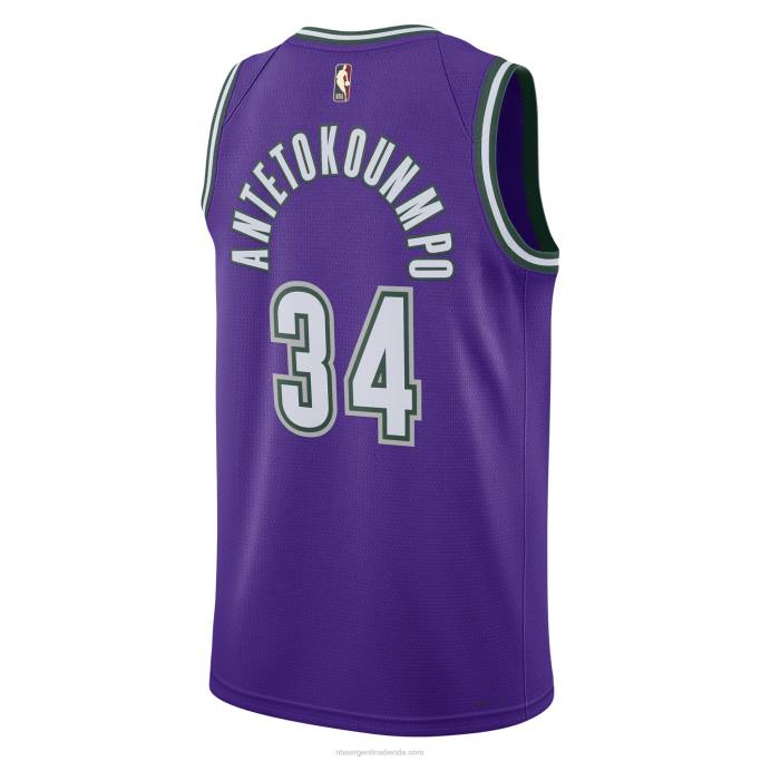 NBA 0F6D1314 milwaukee bucks giannis antetokounmpo nike púrpura swingman camiseta