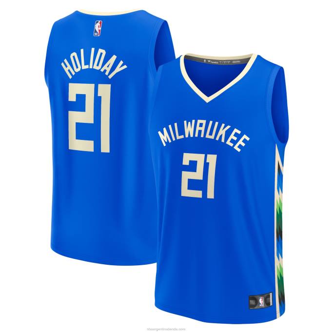 NBA 0F6D1385 milwaukee bucks jrue vacaciones real fastbreak jersey