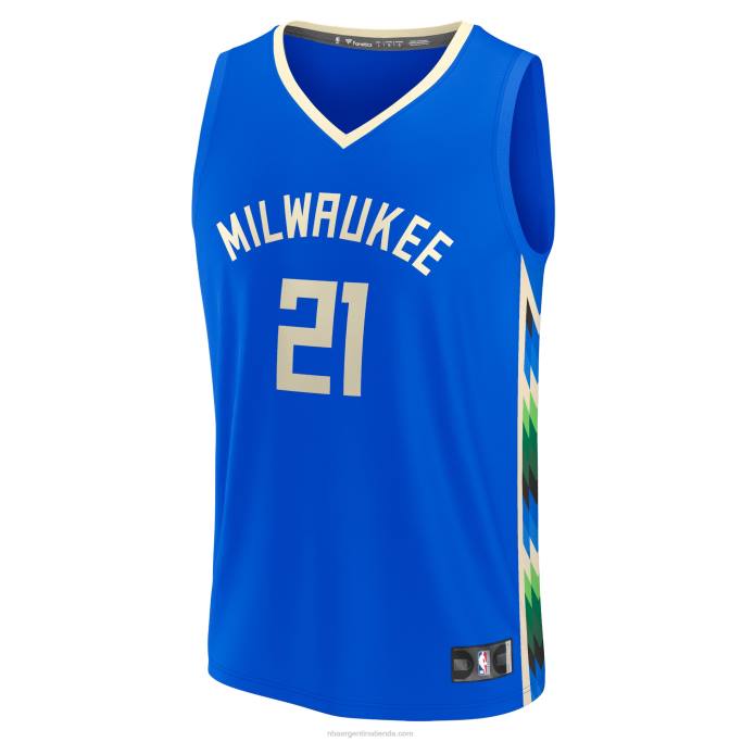 NBA 0F6D1385 milwaukee bucks jrue vacaciones real fastbreak jersey