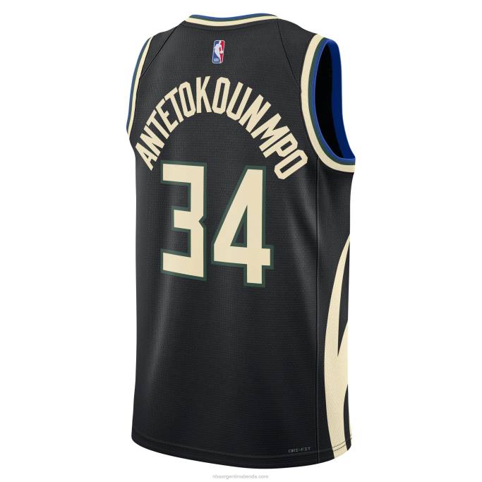 NBA 0F6D15 milwaukee bucks giannis antetokounmpo jordan marca negro swingman jersey