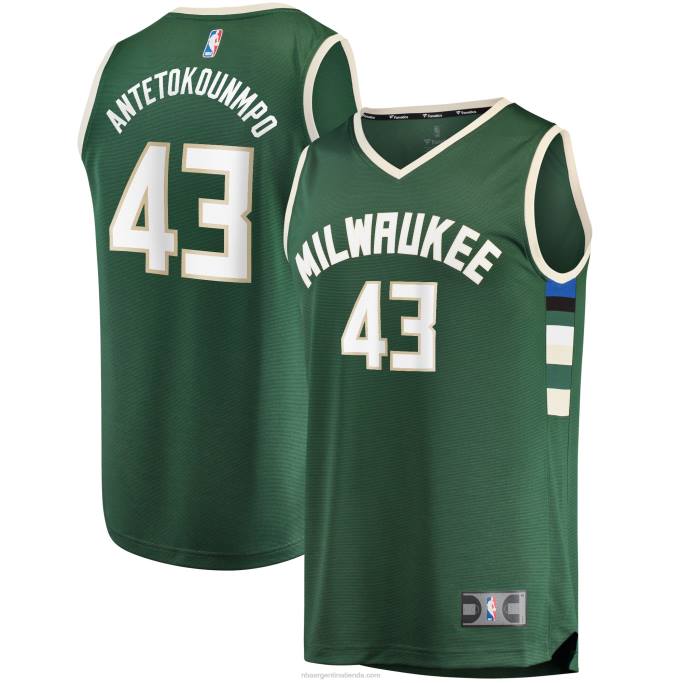 NBA 0F6D1948 milwaukee bucks thanasis antetokounmpo hunter green fast break replica jugador jersey