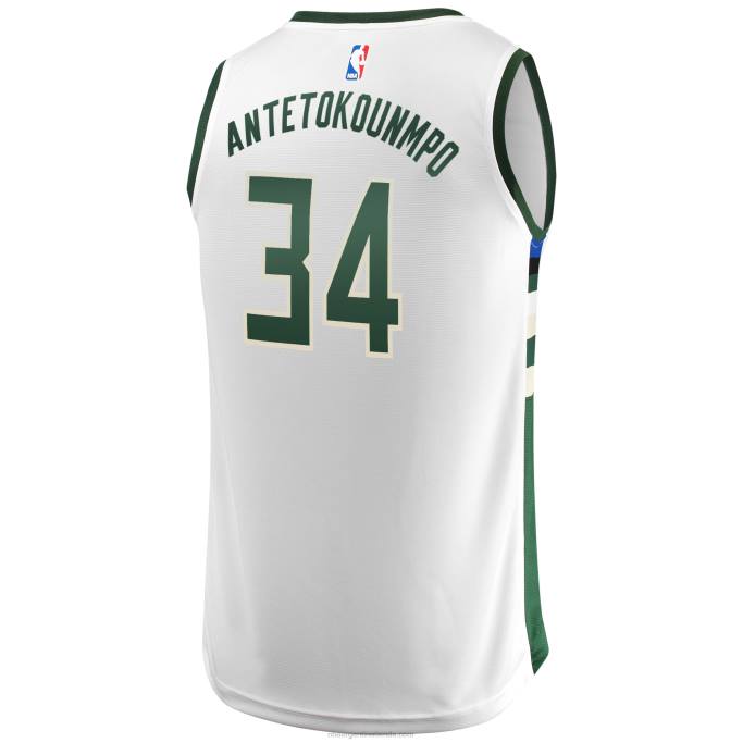 NBA 0F6D197 milwaukee bucks giannis antetokounmpo camiseta réplica blanca de descanso rápido