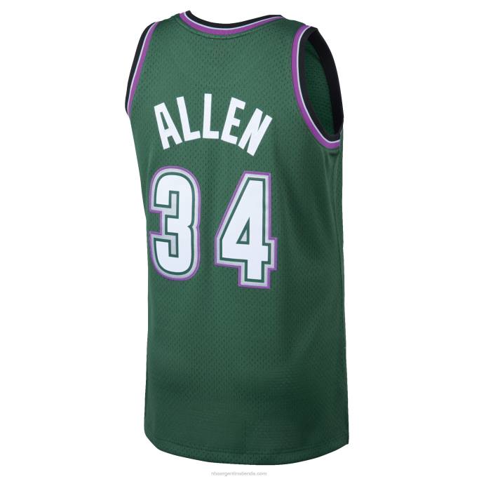 NBA 0F6D296 milwaukee bucks ray allen mitchell & ness kelly green hardwood classics swingman jersey