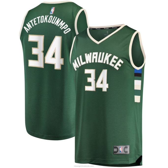 NBA 0F6D46 milwaukee bucks giannis antetokounmpo cazador verde fast break replica jugador jersey