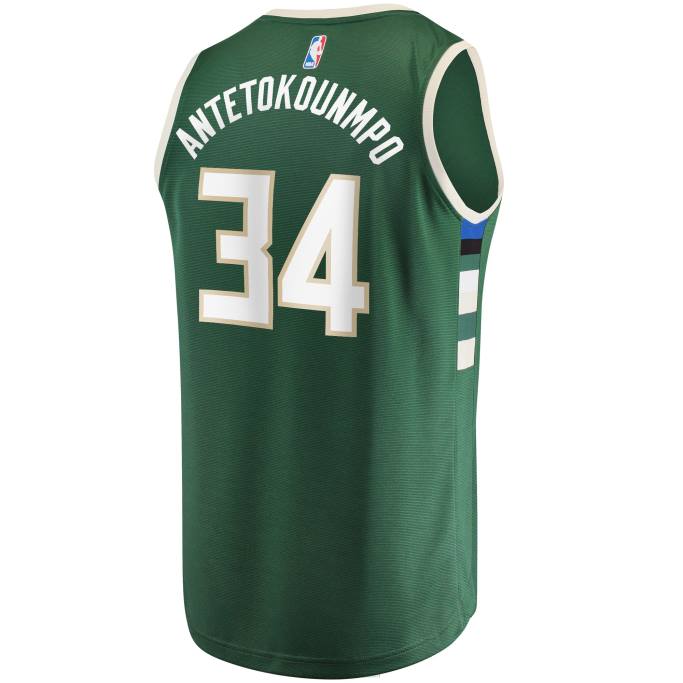 NBA 0F6D46 milwaukee bucks giannis antetokounmpo cazador verde fast break replica jugador jersey