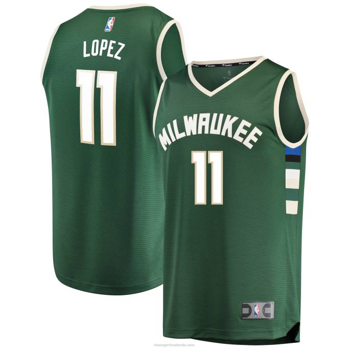 NBA 0F6D524 milwaukee bucks brook lopez verde fast break réplica playera de jugador